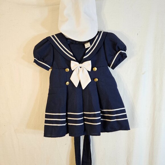 Sailor Style Girls Dress -- ITEM #2043 - Picture 1 of 2